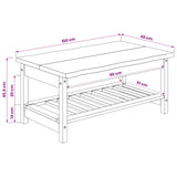 VidaXL Tavolino da salotto EKAI Bianco 100 x 60 x 45,5 cm