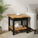 VidaXL Tavolo laterale con lo scaffale EKAI Nero 50 x 50 x 45,5 cm