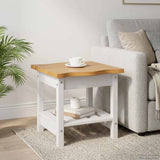VidaXL Tavolo laterale con lo scaffale EKAI Bianco 50 x 50 x 45,5 cm