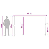 Tenda laterale retrattile 180 x 300 cm Poliestere Rettangolare