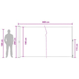 Tenda laterale retrattile 200 x 600 cm Poliestere Rettangolare