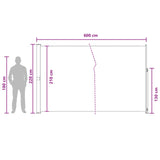 Tenda laterale retrattile 220 x 600 cm Poliestere Rettangolare