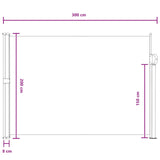 Tenda laterale retrattile Grigio 300 x 200 cm Poliestere