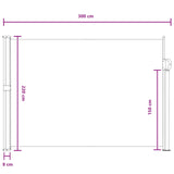 Tenda laterale retrattile Sabbia 300 x 220 cm Poliestere