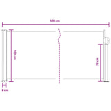 Tenda laterale retrattile Grigio 500 x 100 cm Poliestere