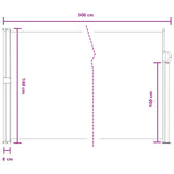 Tenda laterale retrattile Grigio 500 x 160 cm Poliestere