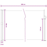 Tenda laterale retrattile Sabbia 600 x 180 cm Poliestere