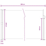 Tenda laterale retrattile Grigio 600 x 220 cm Poliestere
