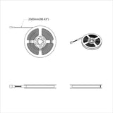 Striscia LED 12 pcs Nero e trasparente 2500 mm Rame e plastica
