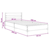 Struttura del letto Sonoma grigio 80 x 200 cm