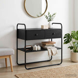 Tavolo consolle Rovere Nero 80 x 40 x 75 cm