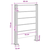 Recinzione Contenitore per Rifiuti Grigio 85 x 12 x 115 cm