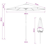 Parasole da Giardino con Base 230 x 230 cm Poliestere