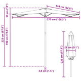 Parasole da Giardino con Base 270 x 270 cm Poliestere