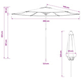 Parasole da Giardino con Base 300 x 300 cm Poliestere