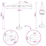 Parasole da Giardino con Base 230 x 230 cm Poliestere