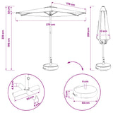 Parasole da Giardino con Base 270 x 270 cm Poliestere