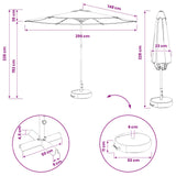 Parasole da Giardino con Base 300 x 300 cm Poliestere