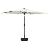 Parasol da giardino con luci LED e base 200 x 300 cm Poliestere