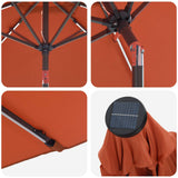 Parasol da giardino con luci LED e base 200 x 300 cm Poliestere
