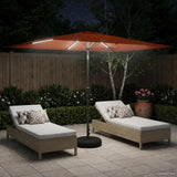 Parasol da giardino con luci LED e base 200 x 300 cm Poliestere