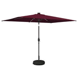 Parasol da giardino con luci LED e base 200 x 300 cm Poliestere