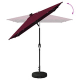 Parasol da giardino con luci LED e base 200 x 300 cm Poliestere
