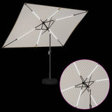 Parasol da giardino con luci LED e base 200 x 300 cm Poliestere