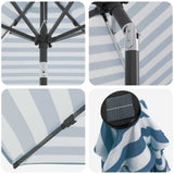 Parasol da giardino con luci LED e base 200 x 300 cm Poliestere