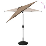 Parasol da giardino con luci LED e base 230 x 230 cm Poliestere