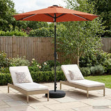 Parasol da giardino con luci LED e base 230 x 230 cm Poliestere