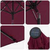 Parasol da giardino con luci LED e base 230 x 230 cm Poliestere