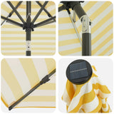 Parasol da giardino con luci LED e base 230 x 230 cm Poliestere