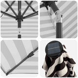 Parasol da giardino con luci LED e base 230 x 230 cm Poliestere