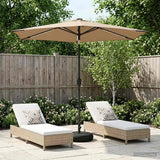 Parasol da giardino con luci LED e base 270 x 270 cm Poliestere