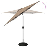 Parasol da giardino con luci LED e base 270 x 270 cm Poliestere