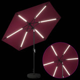 Parasol da giardino con luci LED e base 270 x 270 cm Poliestere