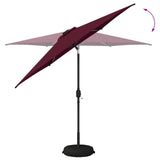 Parasol da giardino con luci LED e base 270 x 270 cm Poliestere