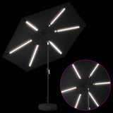 Parasol da giardino con luci LED e base 270 x 270 cm Poliestere