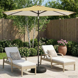Parasol da giardino con luci LED e base 270 x 270 cm Poliestere