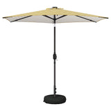 Parasol da giardino con luci LED e base 270 x 270 cm Poliestere
