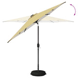 Parasol da giardino con luci LED e base 270 x 270 cm Poliestere