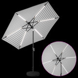 Parasol da giardino con luci LED e base 270 x 270 cm Poliestere