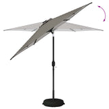 Parasol da giardino con luci LED e base 270 x 270 cm Poliestere