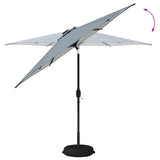 Parasol da giardino con luci LED e base 270 x 270 cm Poliestere