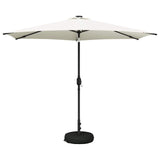 Parasol da giardino con luci LED e base 300 x 300 cm Poliestere