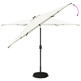 Parasol da giardino con luci LED e base 300 x 300 cm Poliestere