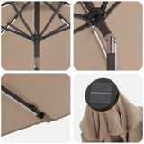 Parasol da giardino con luci LED e base 300 x 300 cm Poliestere