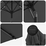 Parasol da giardino con luci LED e base 300 x 300 cm Poliestere