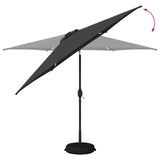 Parasol da giardino con luci LED e base 300 x 300 cm Poliestere